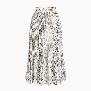 J.Crew Animal-print pleated midi skirt. NWT